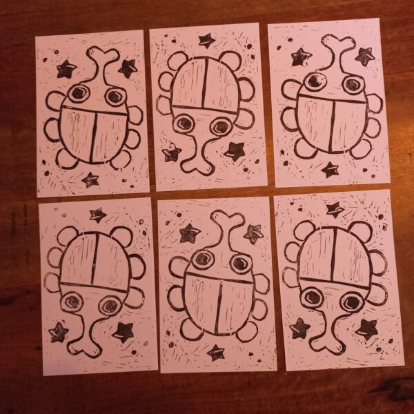 Bug Friend Lino Print