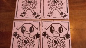 Alien Dissection Lino Print