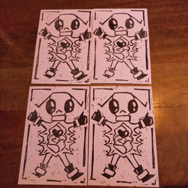 Alien Dissection Lino Print