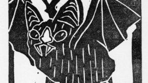 Vampire Bat Lino Print